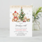 Invitation Neutre, on peut attendre le Baby shower de Noël (Debout devant)