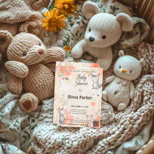 Invitation neutre pour Baby Shower de Lapin Bébé A