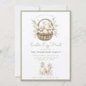 Invitation neutre pour une chasse aux œufs de Pâqu (Devant)