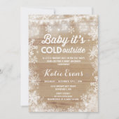 Invitation Neutre rustique de genre d'invitation de baby (Devant)
