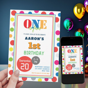 Invitation Neutre Sexe Coloré Un Anniversaire Amusant