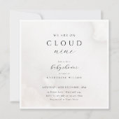 Invitation Neutre Sur Le Nuage Neuf Baby showers (Devant)