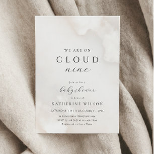 Invitation Neutre Sur Le Nuage Neuf Baby showers