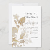 Invitation Neutre Tan Fleur sauvage Mariage moderne (Devant)