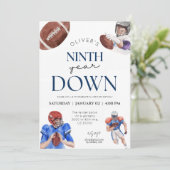 Invitation Neuvième année bas football thème garçon 9e annive (Debout devant)