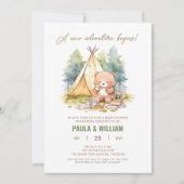 Invitation New Adventure Happy Camper Baby Boy Shower Invitat (Devant)
