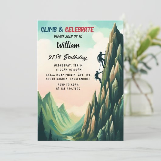 Invitation New Boy Tree Fun Cliff Rock Escalade 21e anniversa (Debout devant)