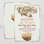 Invitation New Chapter Begins Soon, Golden Book Baby Shower (Devant / Derrière)