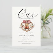 Invitation New Chapter Begins Storybook Floral Baby Shower (Debout devant)