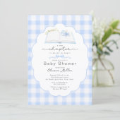 Invitation New Chapter Blue Book Baby Shower Invite (Debout devant)