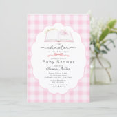 Invitation New Chapter Pink Book Baby Shower Invite (Debout devant)