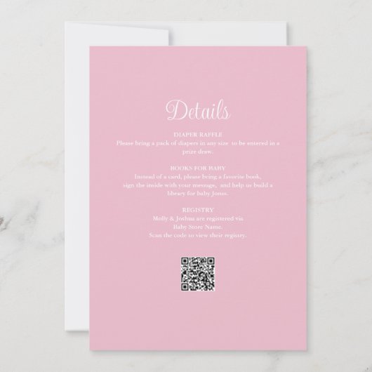 Invitation New Chapter Storybook Pink Baby Shower All In One (Dos)