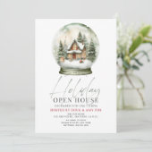 Invitation New Home Globe des neiges Noël Holiday Open House (Debout devant)