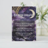 Invitation New Moon Invocation Pagan Prayer Pocket Card (Debout devant)