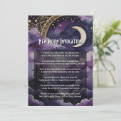 Invitation New Moon Invocation Pagan Prayer Ritual Card (Debout devant)