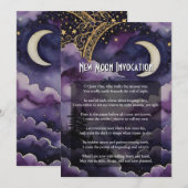 Invitation New Moon Invocation Pagan Prayer Ritual Card (Devant / Derrière)