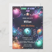 Invitation New Neon Boy Kids Team Event Bowling 30e anniversa (Devant)