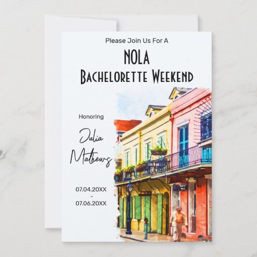 Invitation New Orleans Destination Bachelorette Weekend (Devant)
