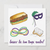 Invitation New Orleans Mardi Gras Masquerade Masque Ball (Dos)