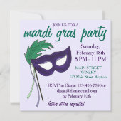 Invitation New Orleans Mardi Gras Masquerade Masque Ball (Devant)