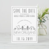 Invitation New Orleans Mariage Styliszed Skyline Enregistrer  (Debout devant)