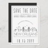 Invitation New Orleans Mariage Styliszed Skyline Enregistrer  (Devant / Derrière)