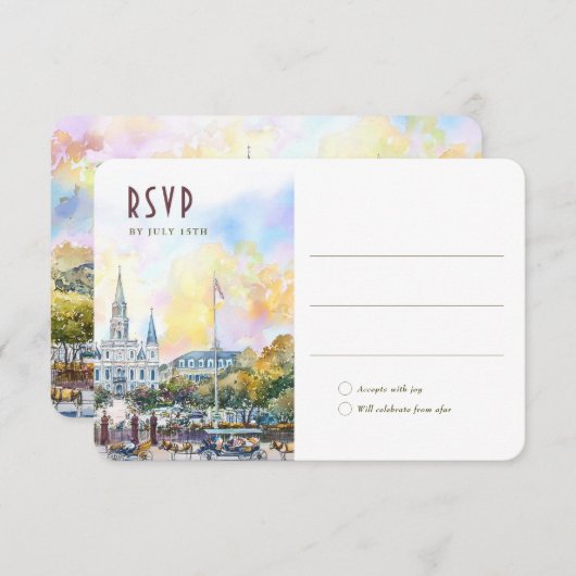 Invitation New Orleans RSVP Wedding Insert Destination (Devant / Derrière)