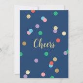 Invitation New Year Confetti Midnight Blue Greeting Card (Devant)