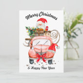 Invitation new year Santa truck merry Christmas (Debout devant)