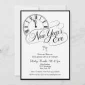 Invitation New Year's Eve Black and White Cocktail Party (Devant)