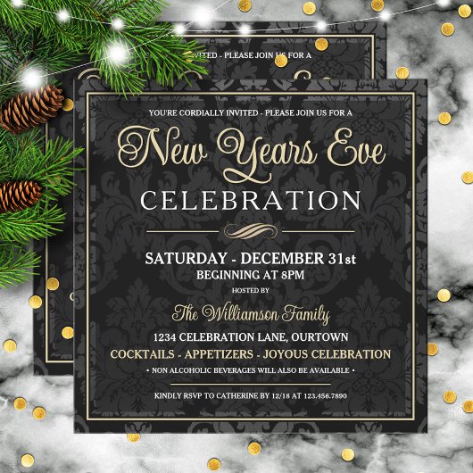 Invitation New Years Eve Cocktail Party