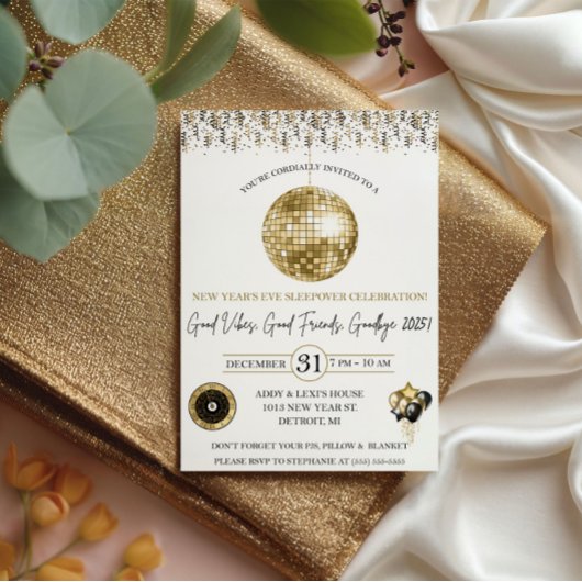 Invitation New Year's Eve, Kid's New Year's Eve Sleepover