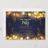 Invitation New Year's Eve Party faux gold foil (Devant)