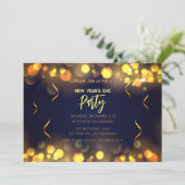 Invitation New Year's Eve Party faux gold foil (Debout devant)