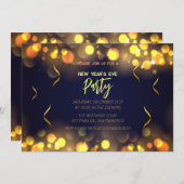 Invitation New Year's Eve Party faux gold foil (Devant / Derrière)