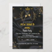 Invitation New years Eve Party gold and black digital (Devant)