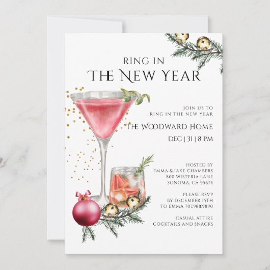 Invitation New Year's Eve Party Ring In The New Year (Devant)