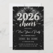 Invitation New Year's Party 2026 Silver Modern (Devant)