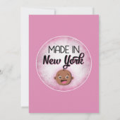 Invitation New York Baby shower Africain Américain Pink Baby (Dos)