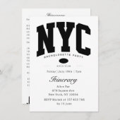 Invitation new york bachelorette itinéraire noir et blanc (Devant / Derrière)