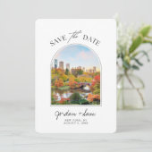 Invitation New York Central Park Mariage d'automne Enregistre (Debout devant)