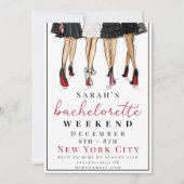 Invitation New York City Bachelorette Week-end Itinéraire Chi (Devant)