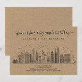 Invitation New York City Big Anniversaire Apple Party (Devant / Derrière)