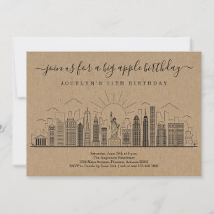 Invitation New York City Big Anniversaire Apple Party