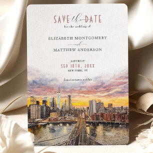 Invitation New York City Save-the-Date Brooklyn Bridge