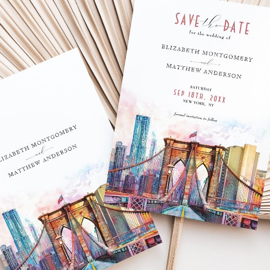 Invitation New York City Save-the-Date Brooklyn Bridge