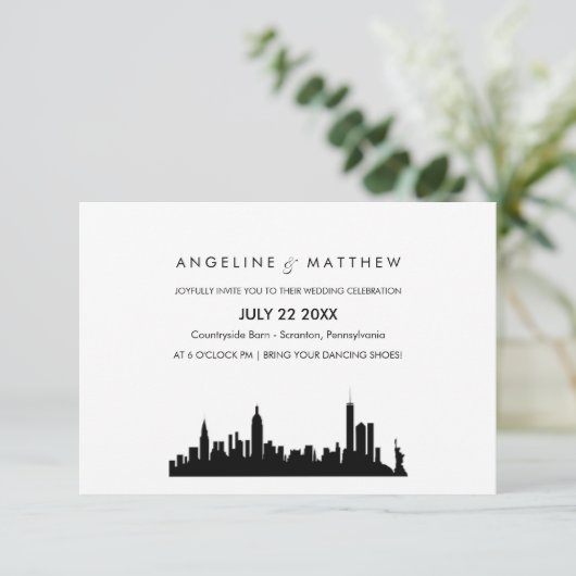 Invitation New York City Skyline Cityscape (Debout devant)