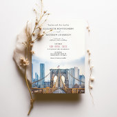 Invitation New York City Skyline Mariage Brooklyn Bridge