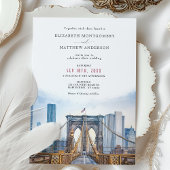 Invitation New York City Skyline Mariage Brooklyn Bridge