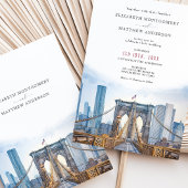 Invitation New York City Skyline Mariage Brooklyn Bridge